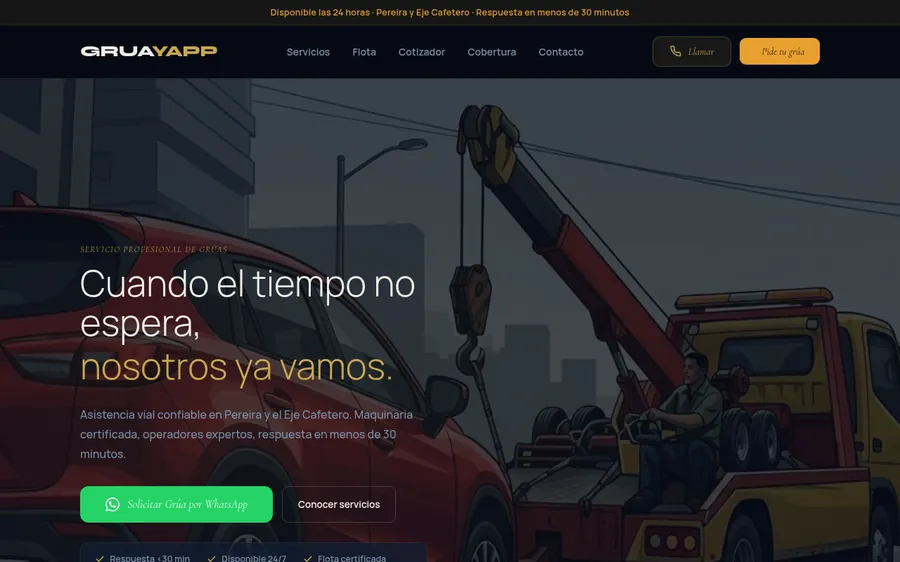 Gruayapp, servicio de grúas en Pereira y el Eje Cafetero